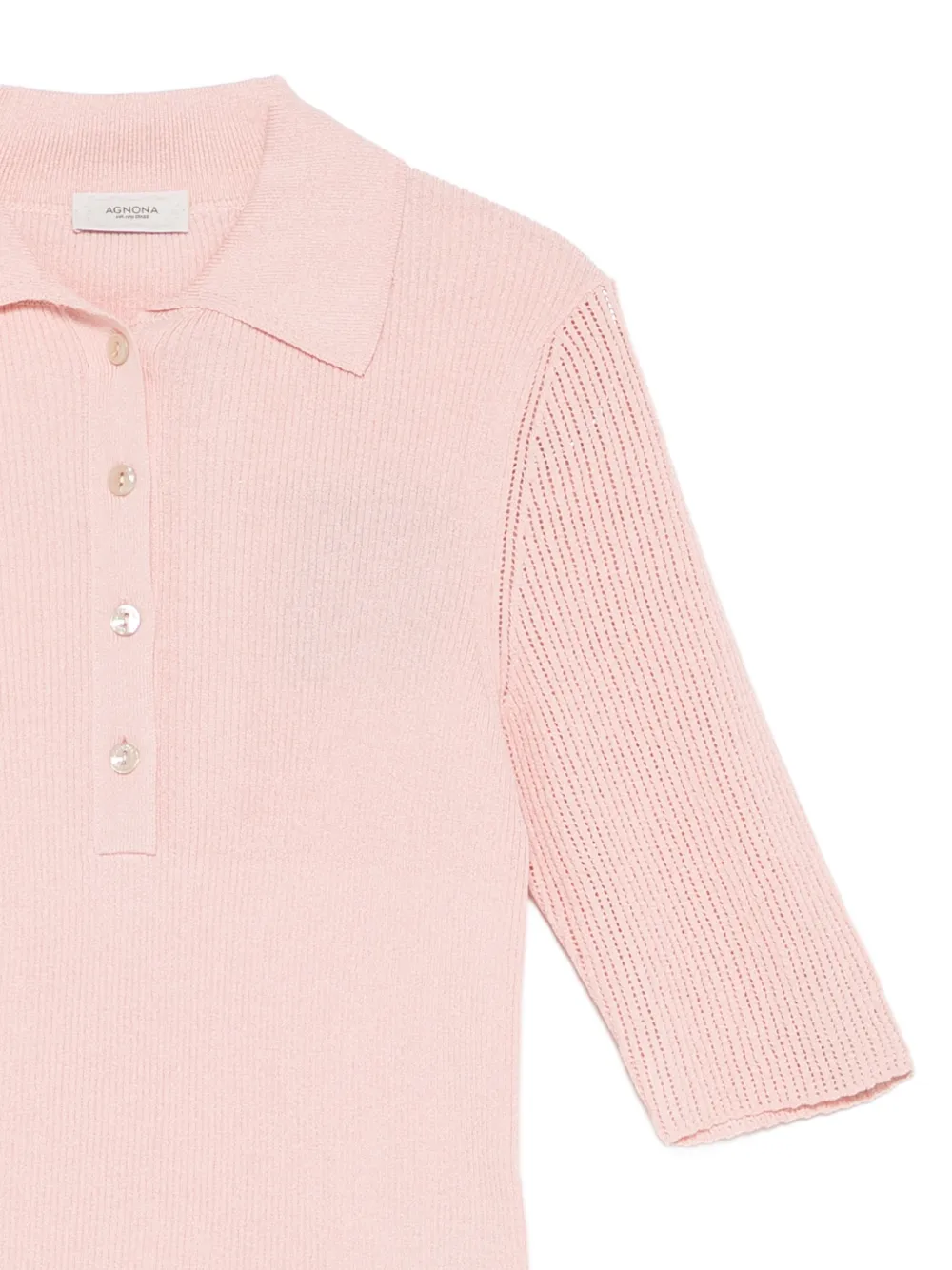 Agnona Ribgebreide polotop Roze