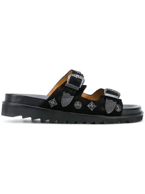 Toga Virilis decorative studs buckle leather sandals