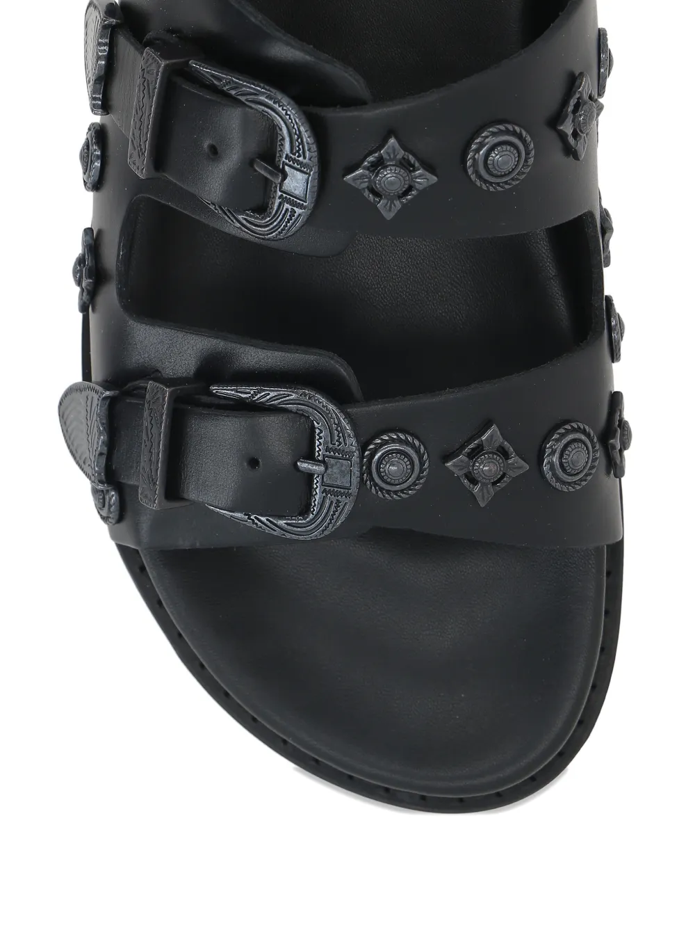 Toga Virilis Leren sandalen met gesp Zwart