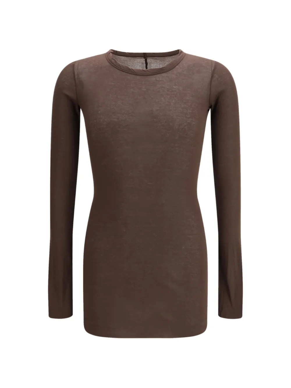 Rick Owens long-sleeve ribbed top - Marrone