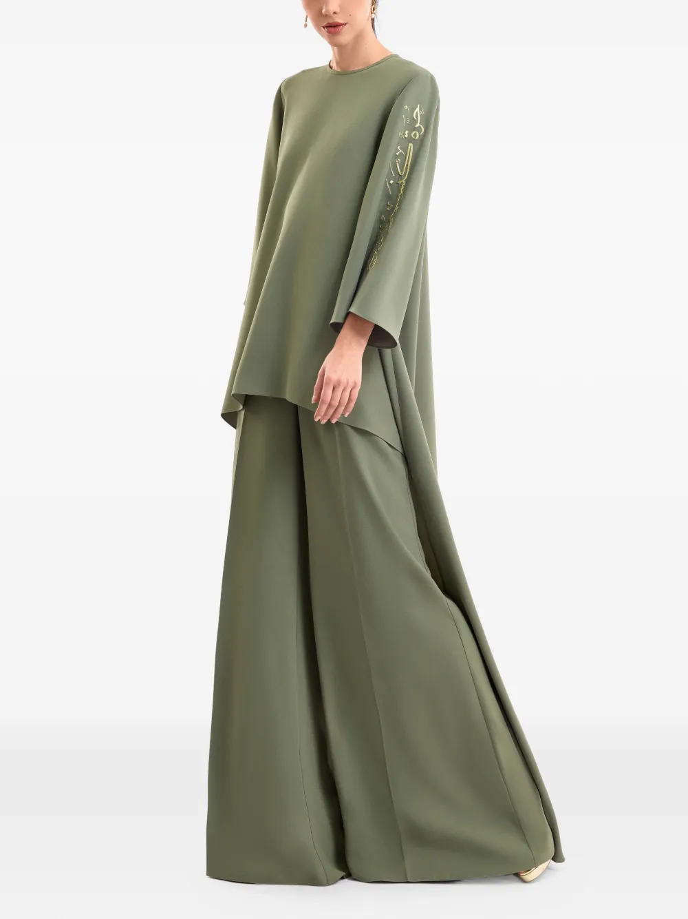 Gemy Maalouf Broek met wijde pijpen Groen