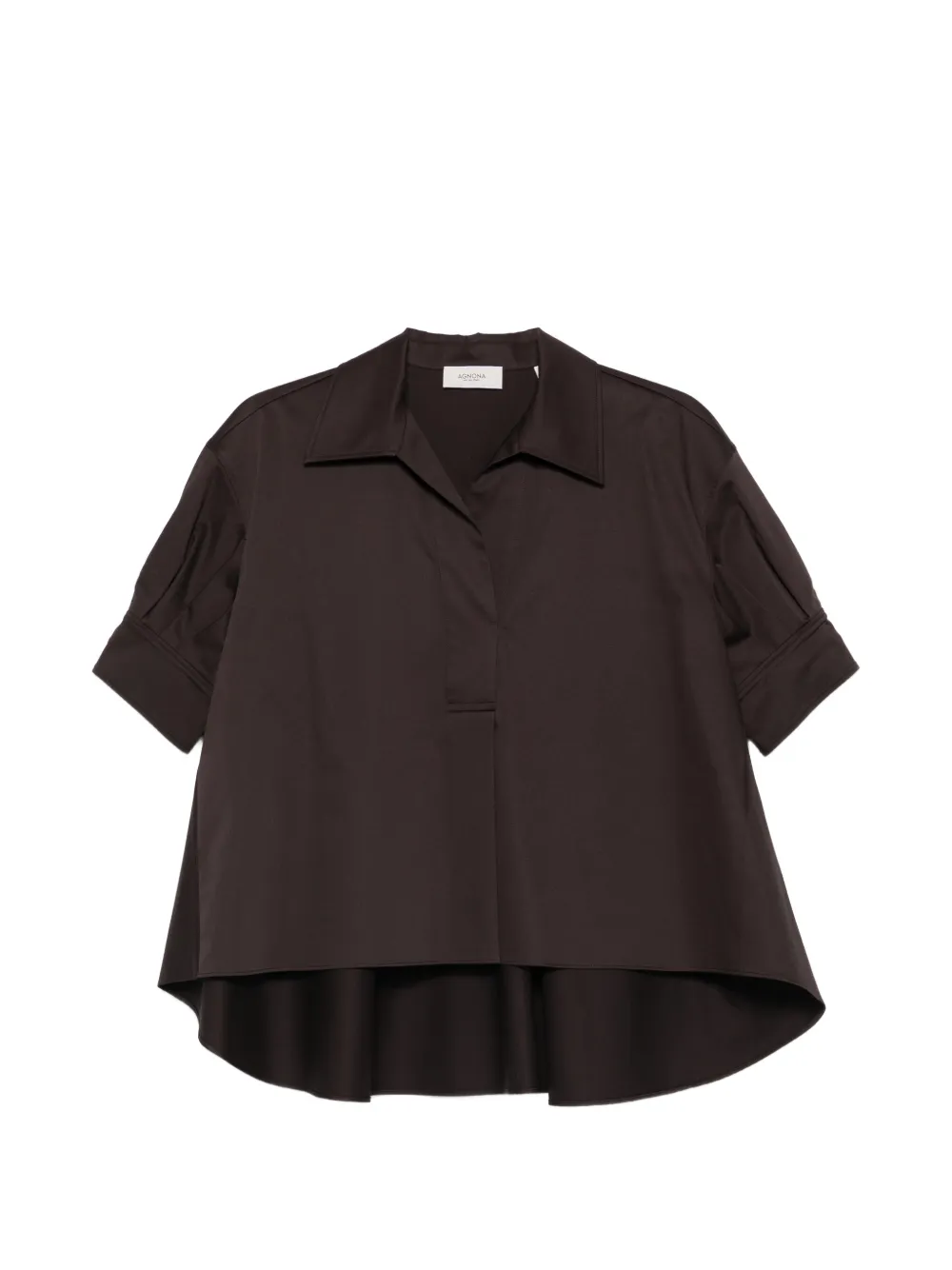 Agnona short-sleeve blouse - Marrone
