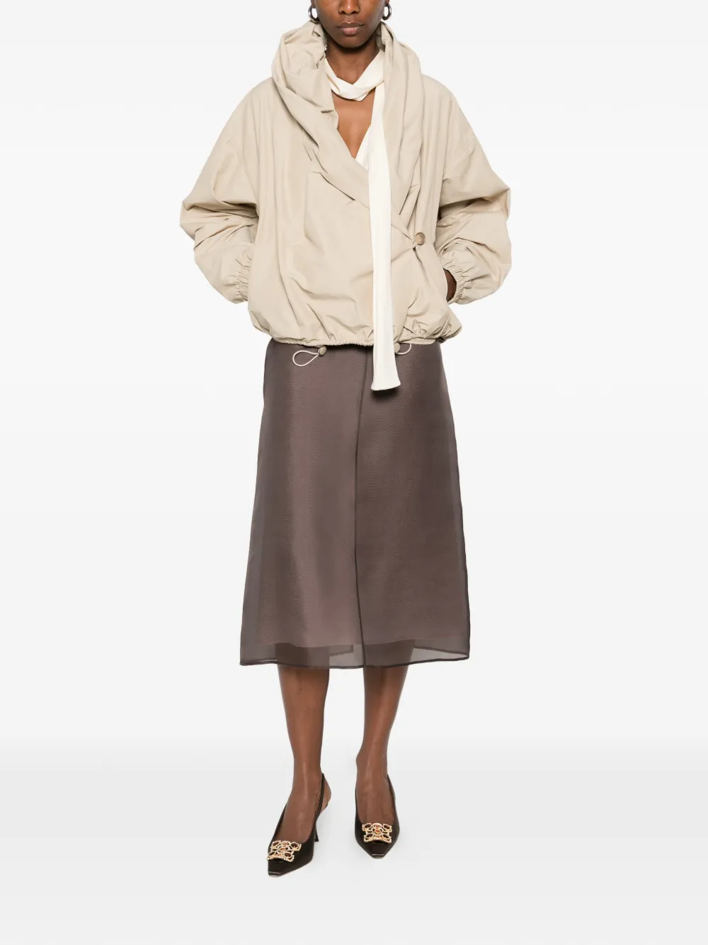  Agnona Sheer Skirt - Brown 