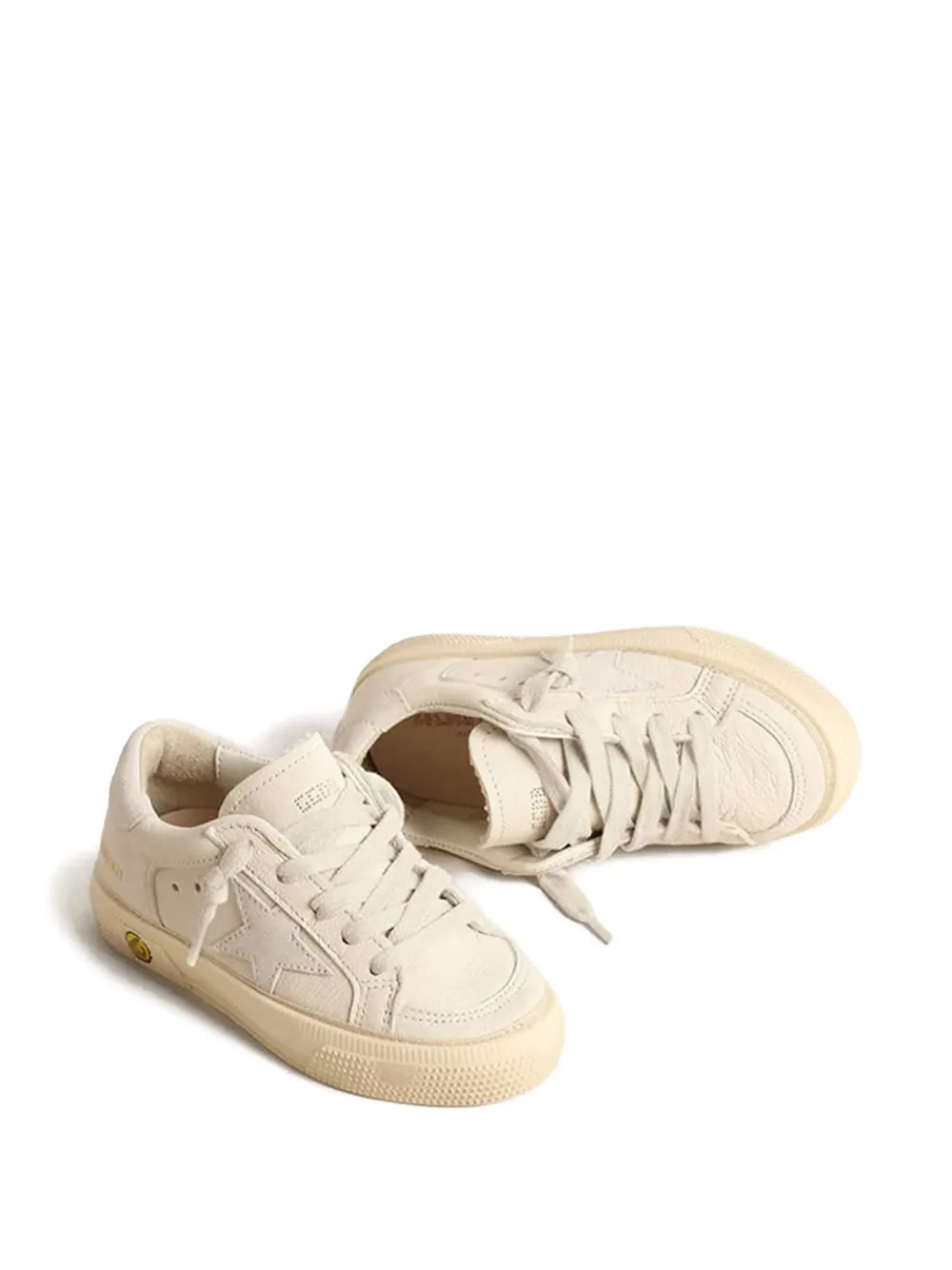 Golden Goose Kids May star-appliqué sneakers Beige