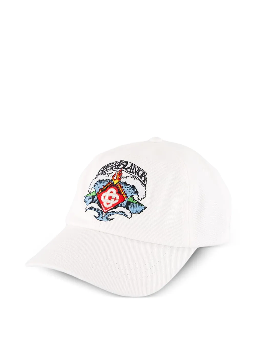 Casablanca Waves embroidered-logo baseball cap - Bianco