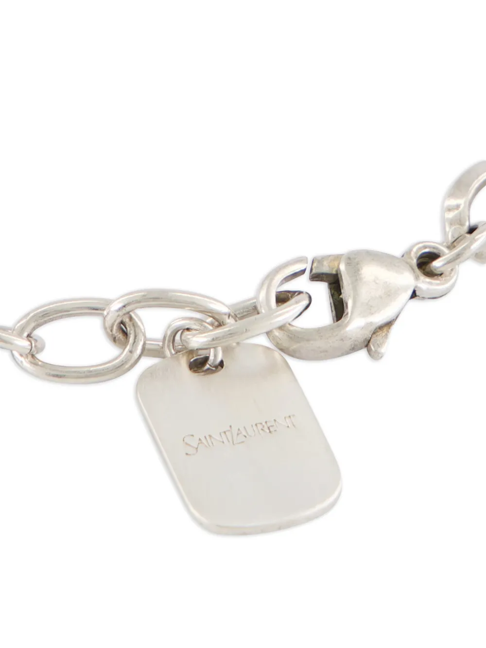  Saint Laurent Logo-plaque Bracelet - Silver 
