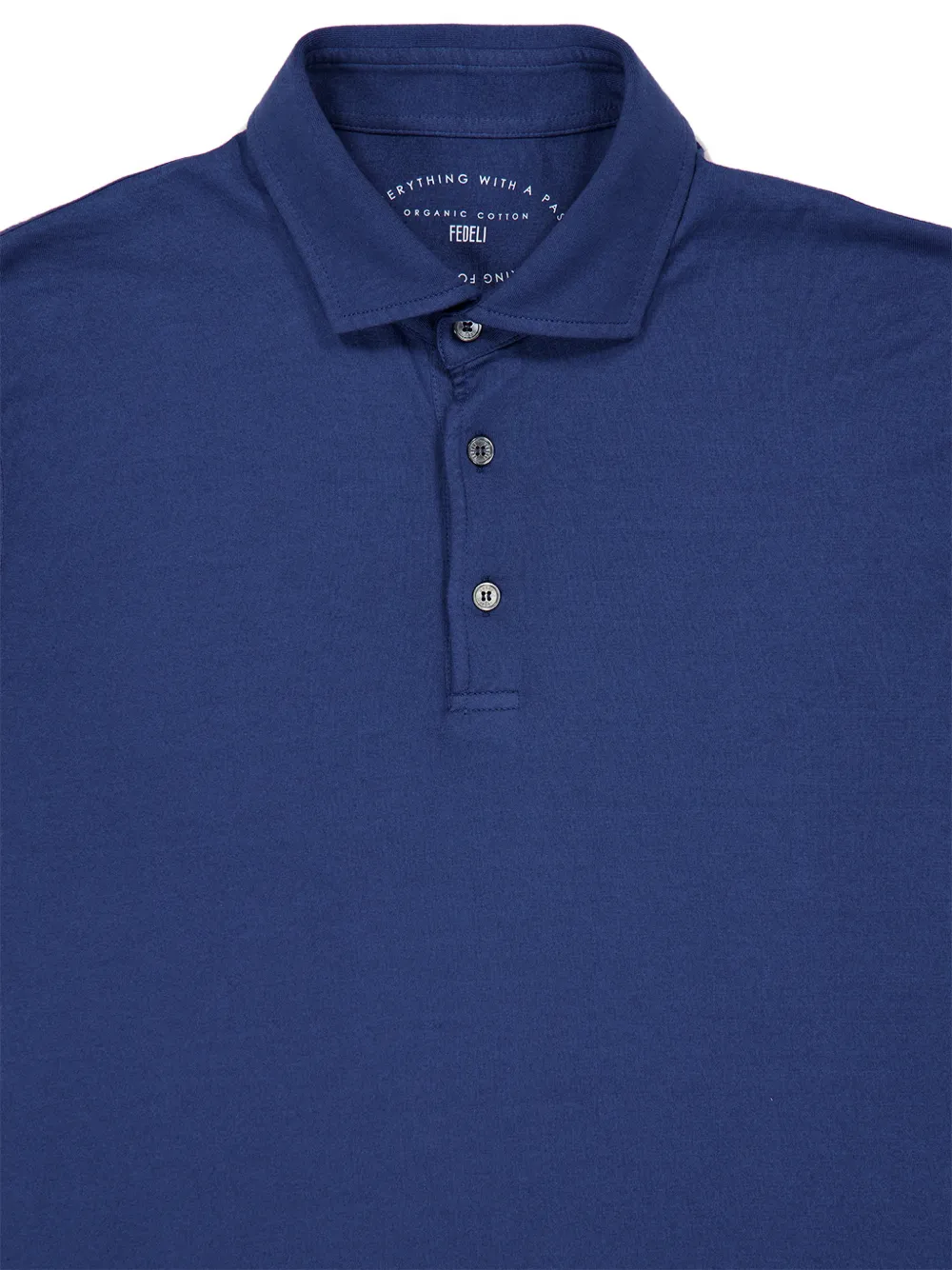 Fedeli short-sleeve knitted polo shirt Blauw
