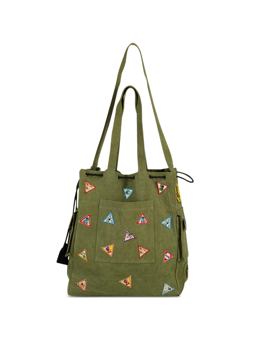 Baziszt Scout patch-embellished tote bag - Green