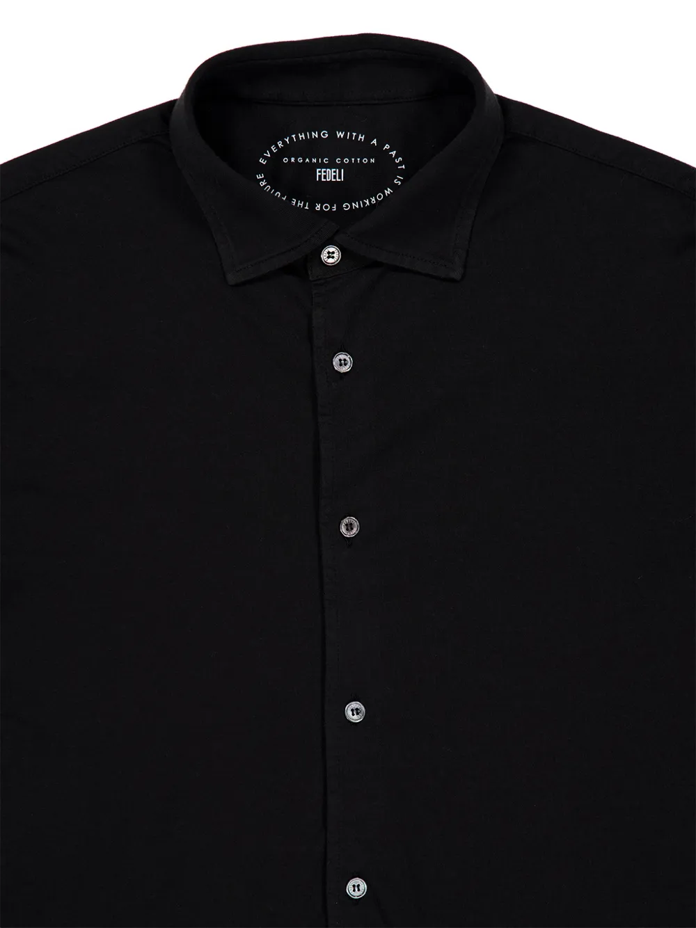 Fedeli Gebreid poloshirt met lange mouwen Zwart