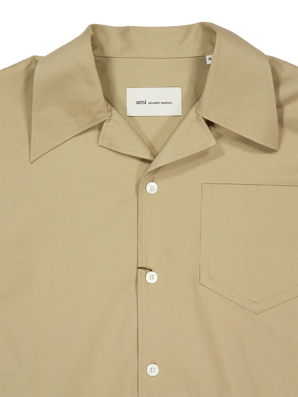 AMI Paris Overhemd met borstzak Beige