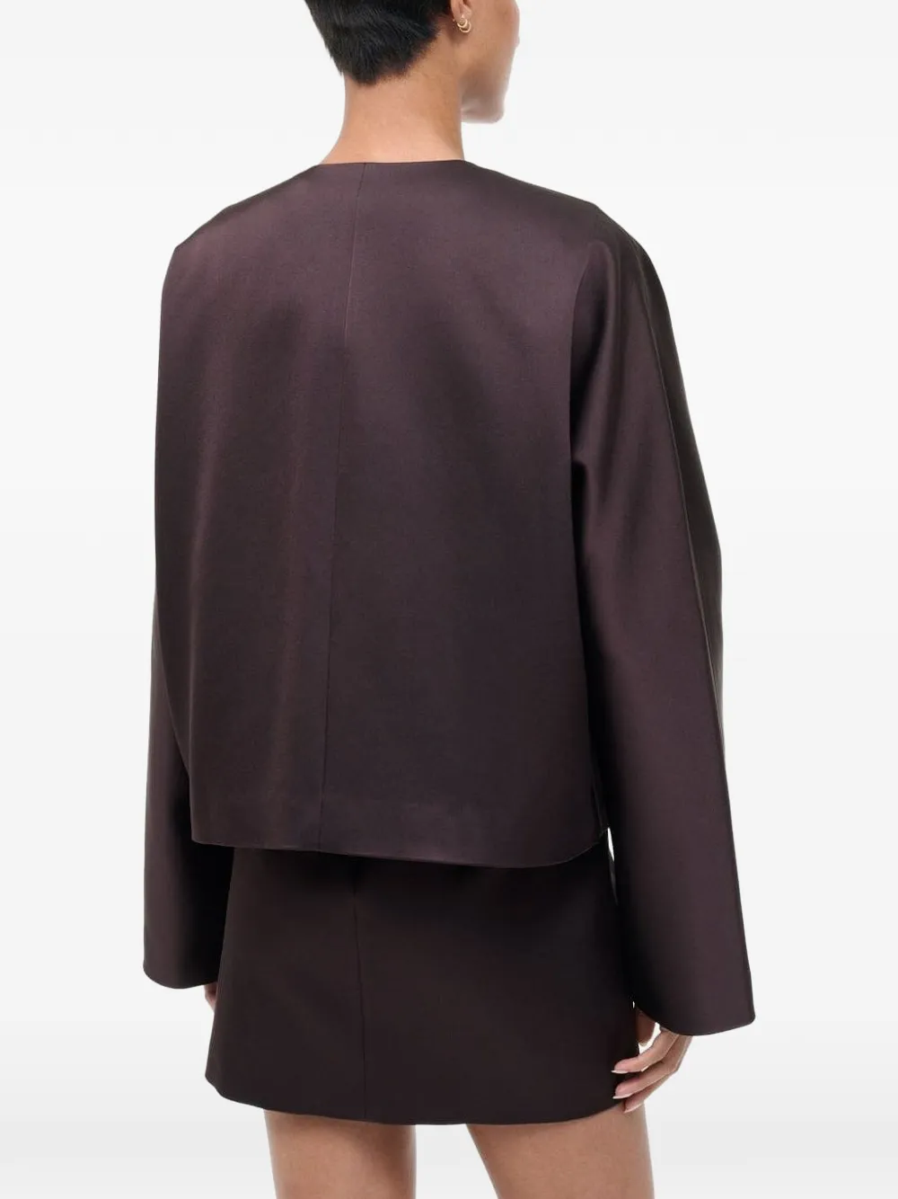  Staud Liz Cropped Jacket - Brown 