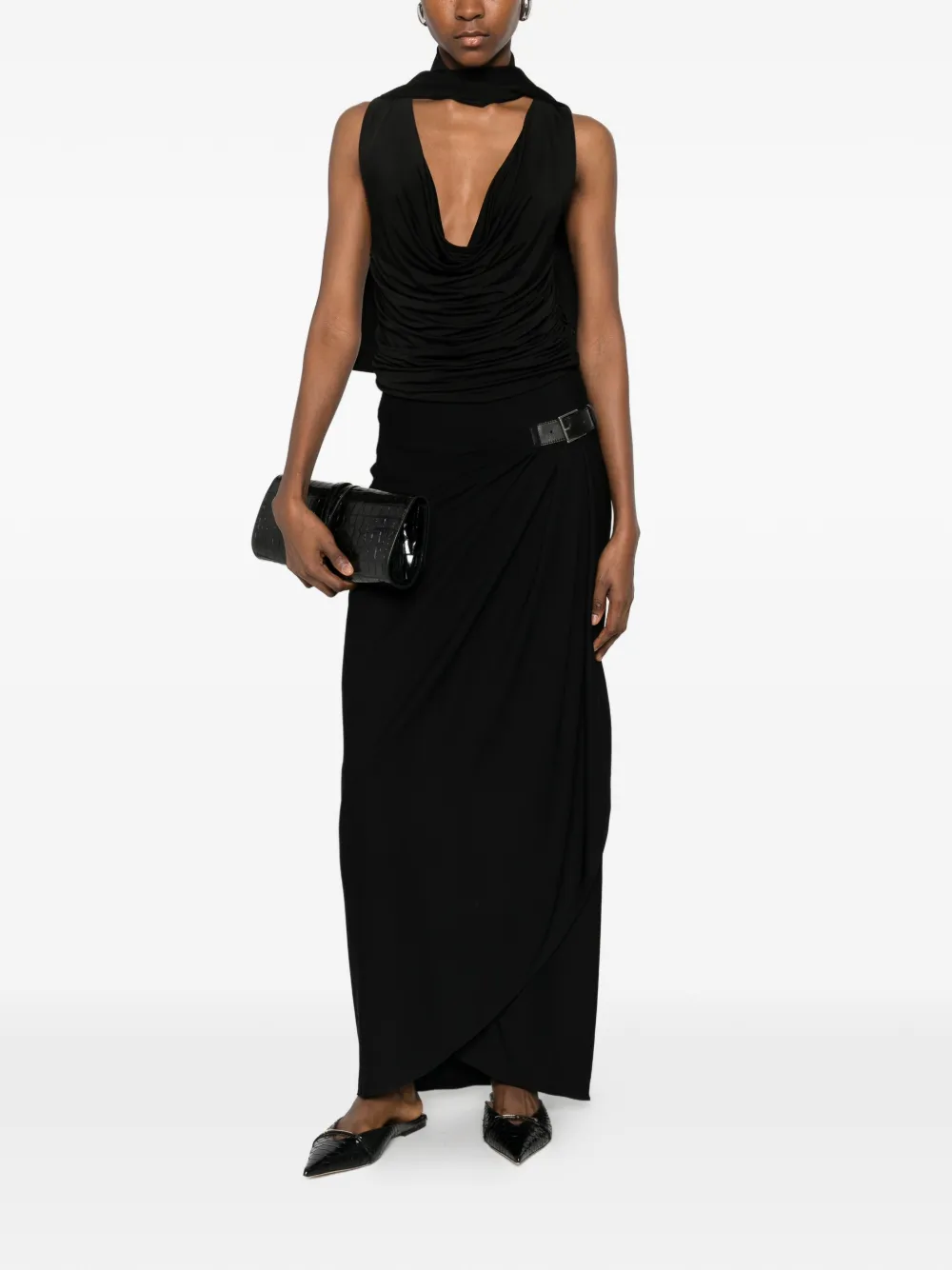 TOM FORD Maxi-rok met gespdetail Zwart