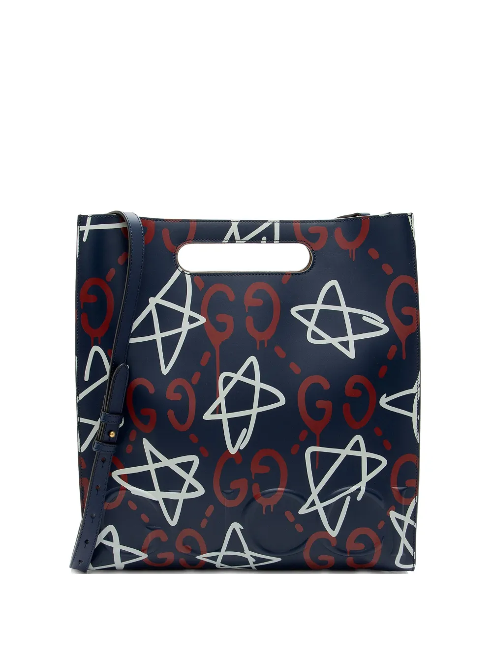 Gucci Pre-Owned medium Ghost leather tote bag - Blu