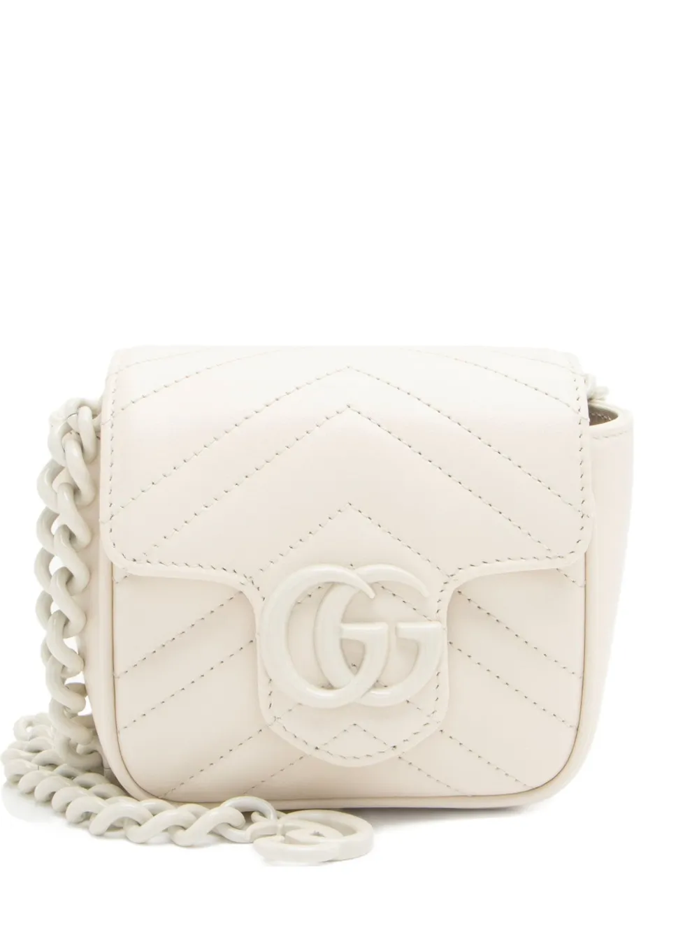 Gucci Pre-Owned Monochrome Square matelassé chain belt bag - Weiß