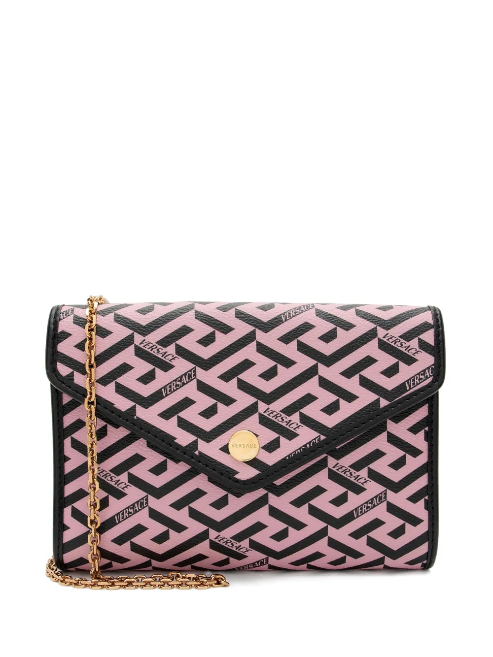 Versace Pre-Owned La Greca coated-canvas clutch bag - Rosa