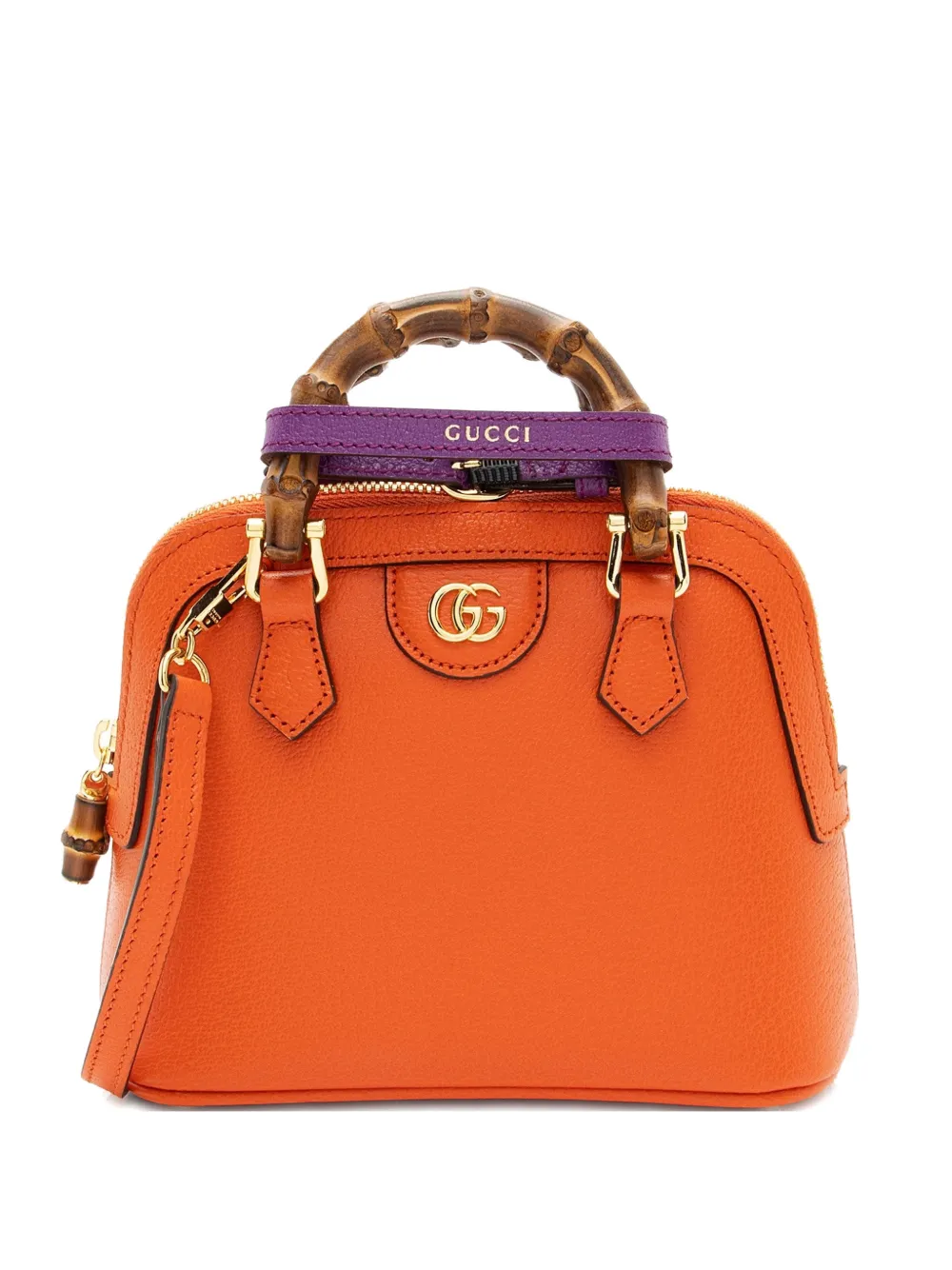 Gucci Pre-Owned 2024 mini Diana leather bamboo tote bag - Arancione