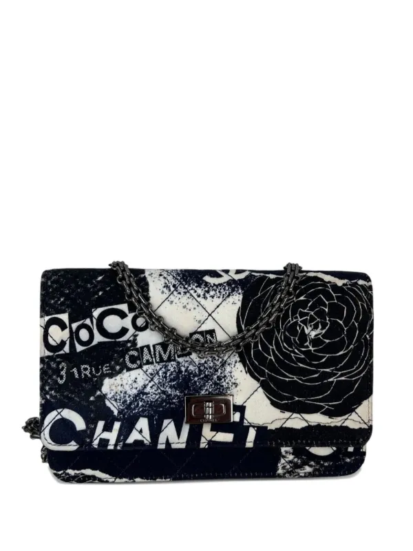 Chanel Pre-owned 2019 Reissue Quilted Printed Cross Body Bag in Black