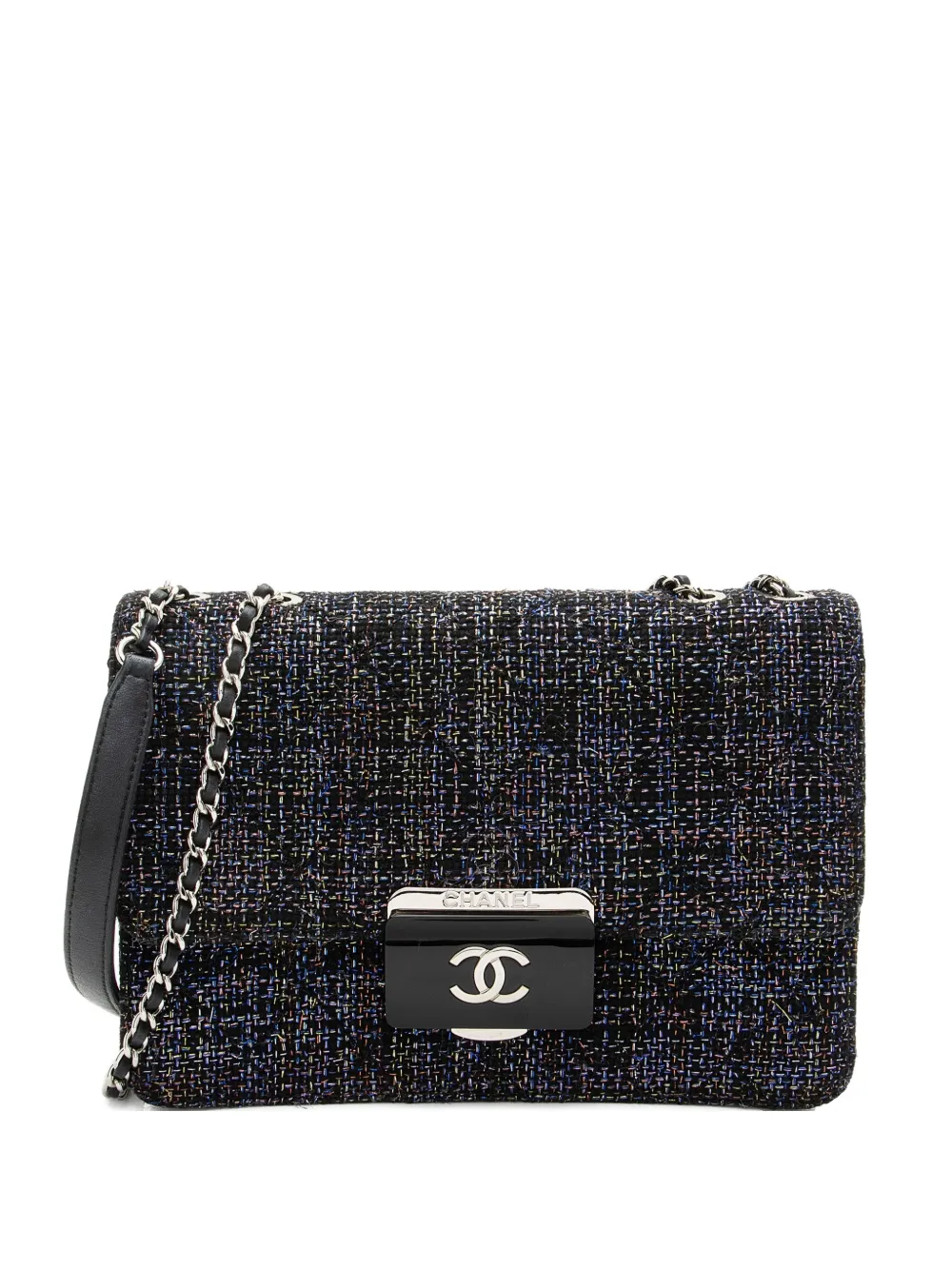 CHANEL Pre-Owned 2016-2017 Beauty Lock Flap tweed shoulder bag - Nero