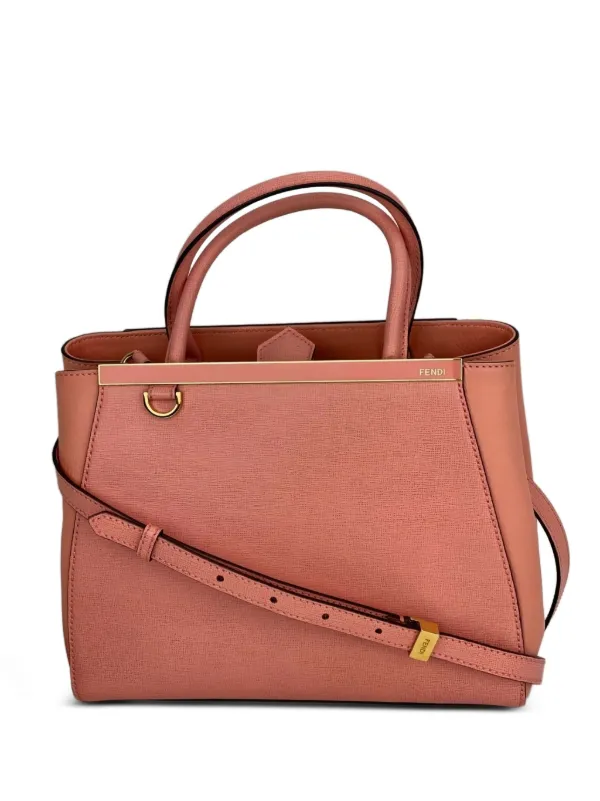 Fendi Pre-owned Petite Vitello Elite Flamingo Leather Tote Bag in Pink