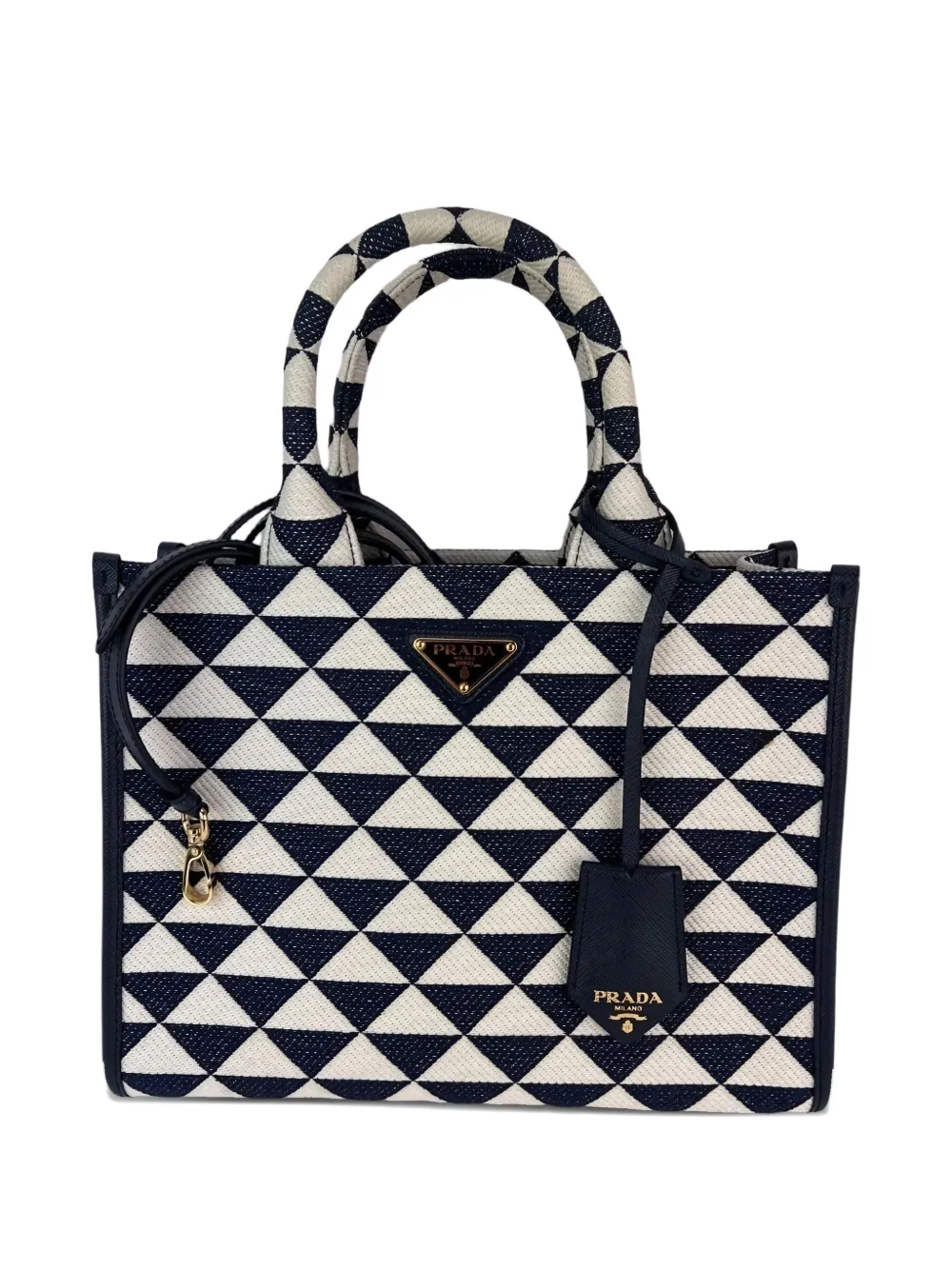 Prada Pre-Owned small Symbole top-handles tote bag - Bianco