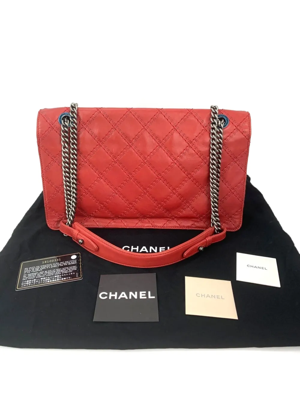 CHANEL Pre-Owned Jumbo flap shoulder bag - Rosso