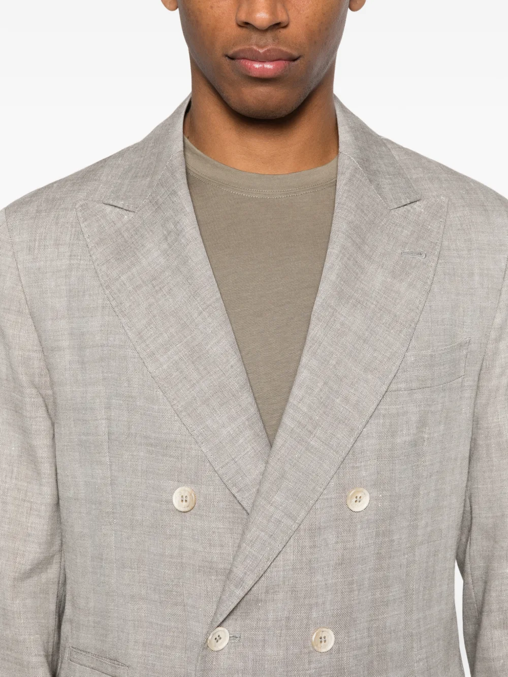 Brunello Cucinelli Blazer met dubbele rij knopen Grijs