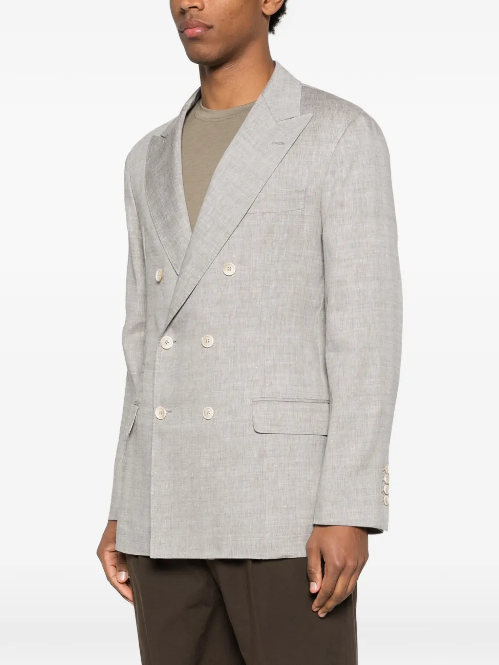  Brunello Cucinelli Double-breasted Blazer - Grey 