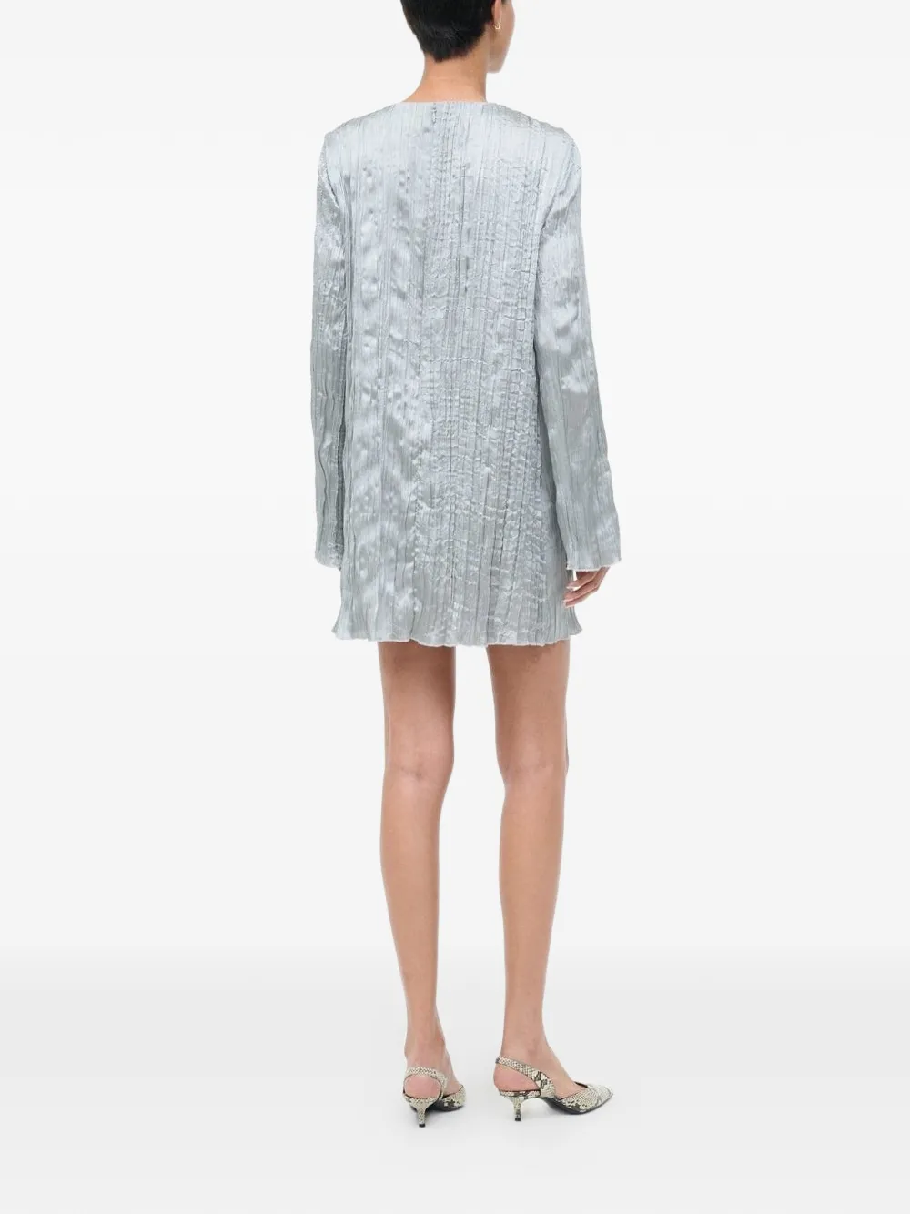 STAUD Kona mini-jurk met textuur Zilver