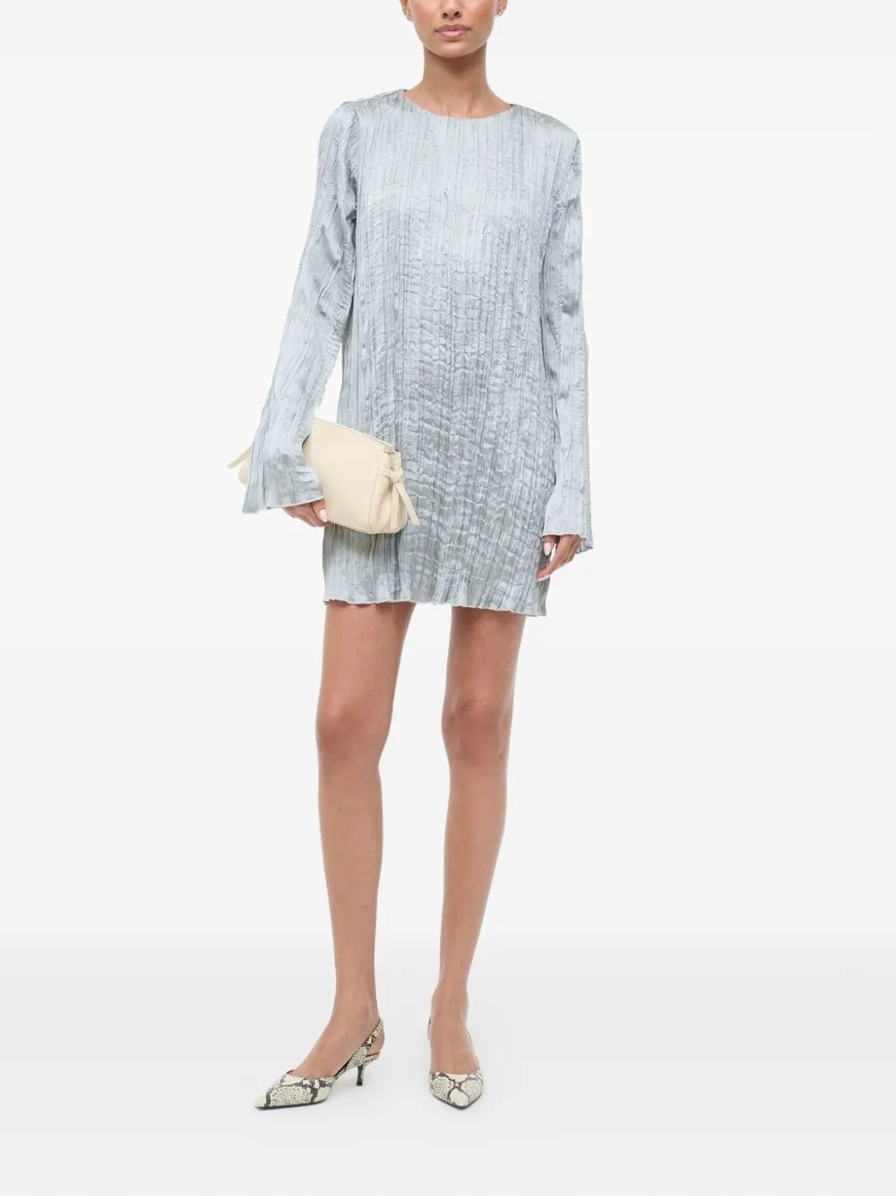 STAUD Kona textured mini dress - Argento