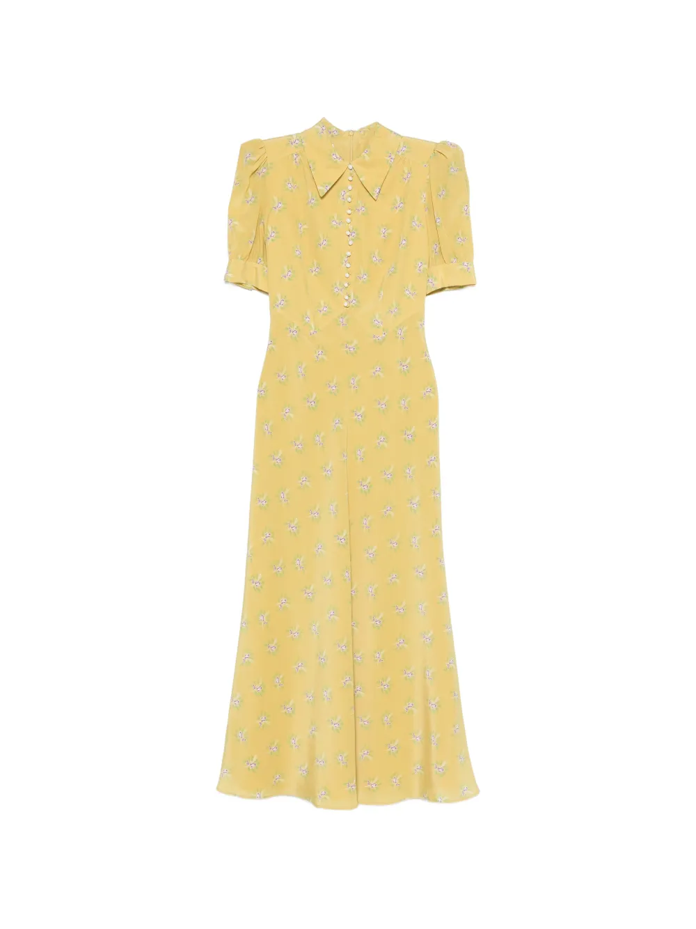 Alessandra Rich collared floral maxi dress - Giallo
