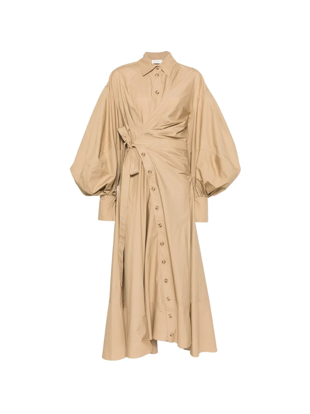 ZIMMERMANN Rebellion balloon-sleeve tie-waist dress - Toni neutri
