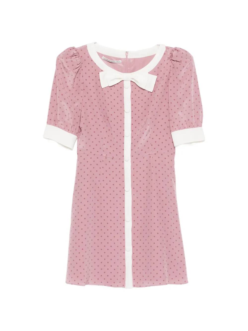 Alessandra Rich polka-dot bow-detail mini dress - Rosa