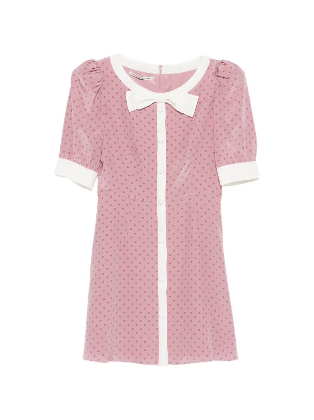 Alessandra Rich polka-dot bow-detail mini dress - Rosa