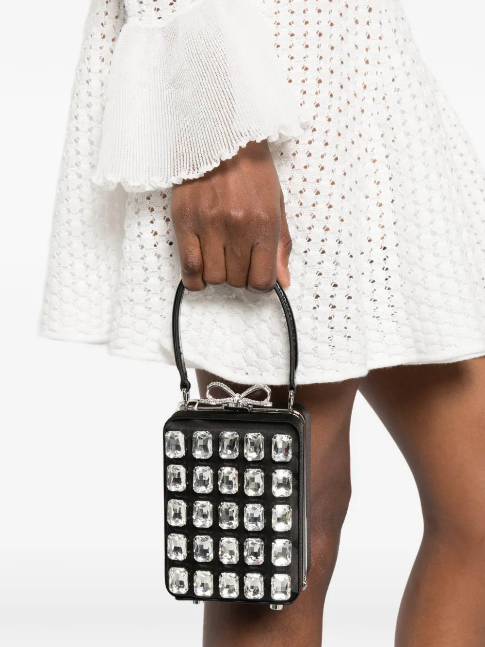Self-Portrait Shopper verfraaid met kristallen Zwart