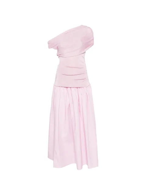 Self-Portrait vestido midi con diseño fruncido