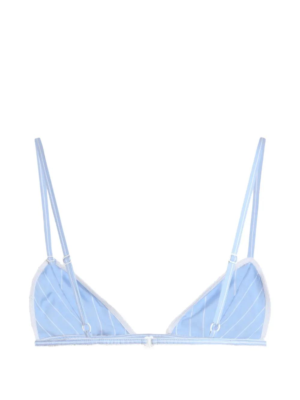  Dolce & Gabbana Striped Poplin Bra With Embroidery - Blue 