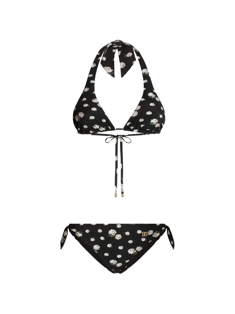 Dolce & Gabbana Bikini con stampa rose - Nero