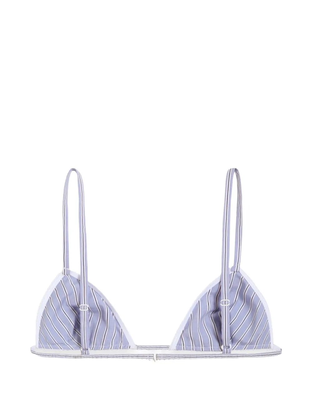  Dolce & Gabbana Striped Poplin Bra With Embroidery - Blue 