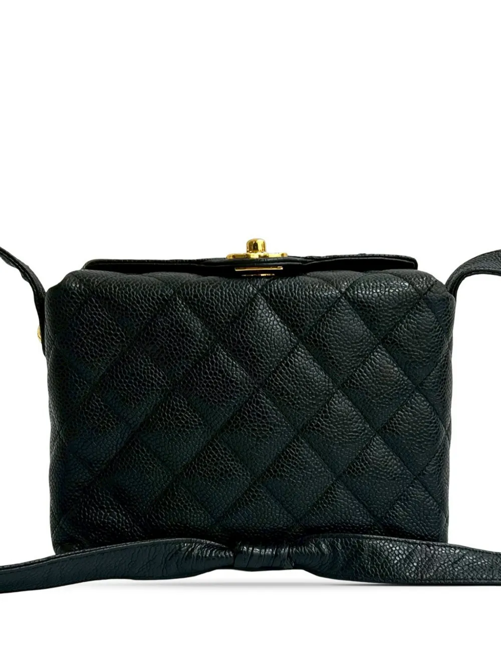 CHANEL Pre-Owned Borsa a tracolla CC in pelle Caviar con fibbia 1991-1994 - Nero