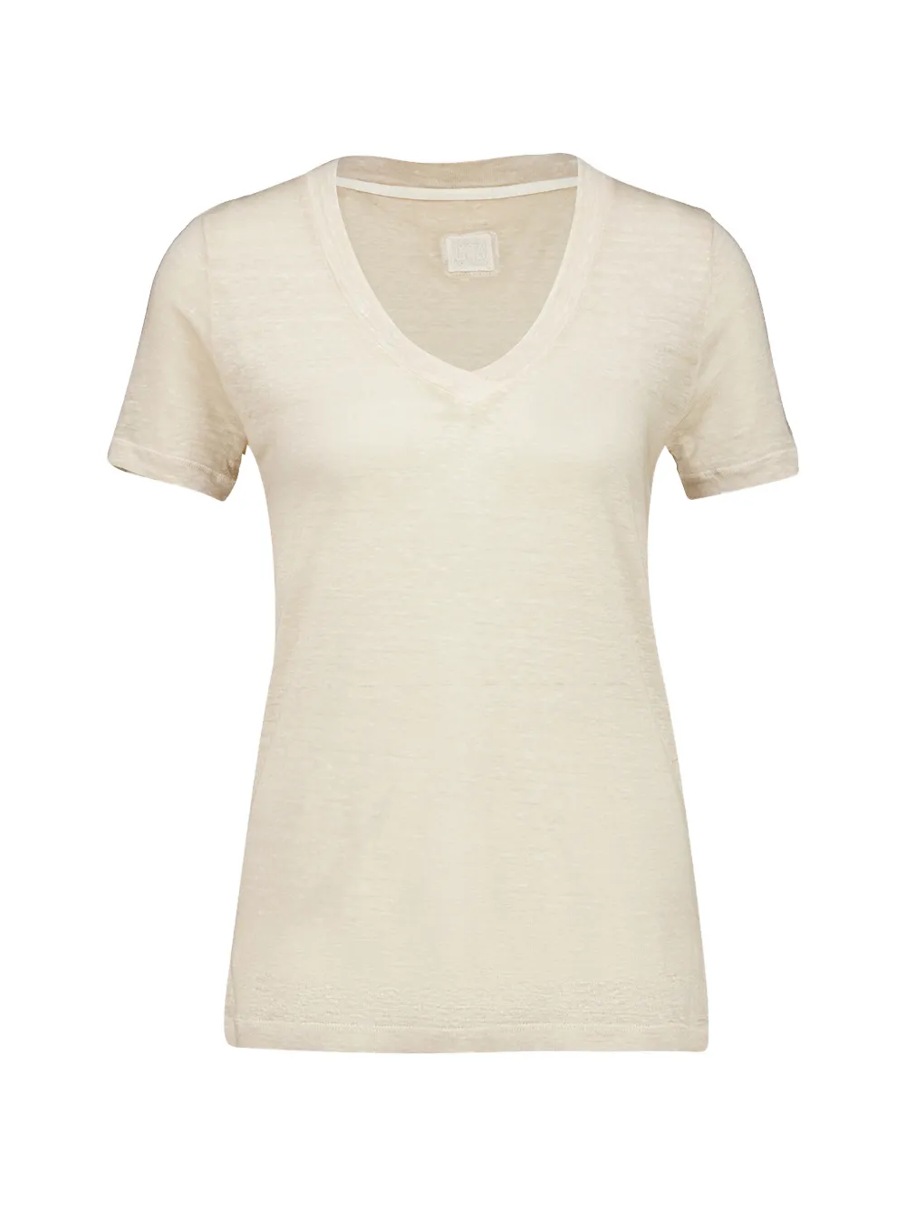 120% Lino V-neck T-shirt - Nude