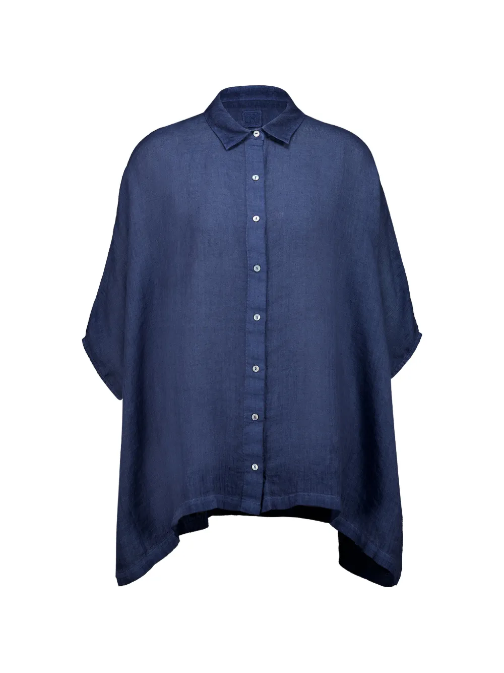 120% Lino linen short-sleeve shirt - Blau
