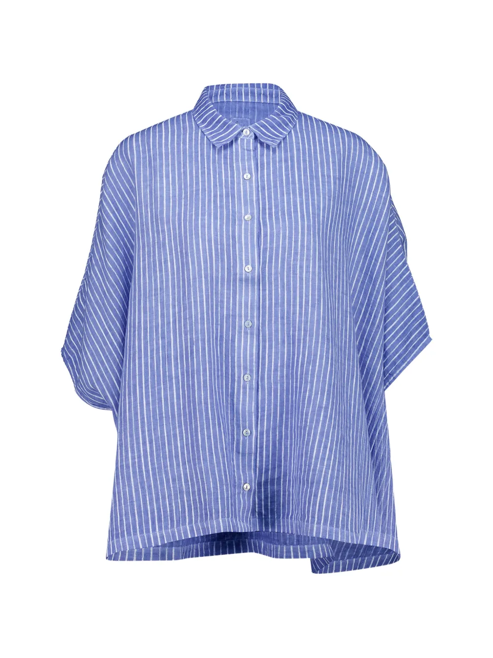 120% Lino striped linen shirt - Blu
