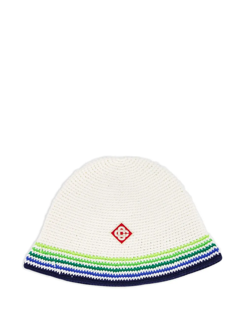 Casablanca stripe crochet beanie hat - Bianco