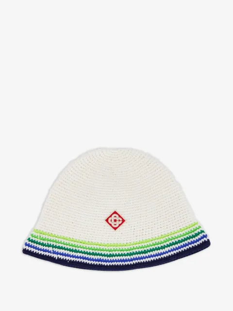 Casablanca crochet-knit striped bucket hat