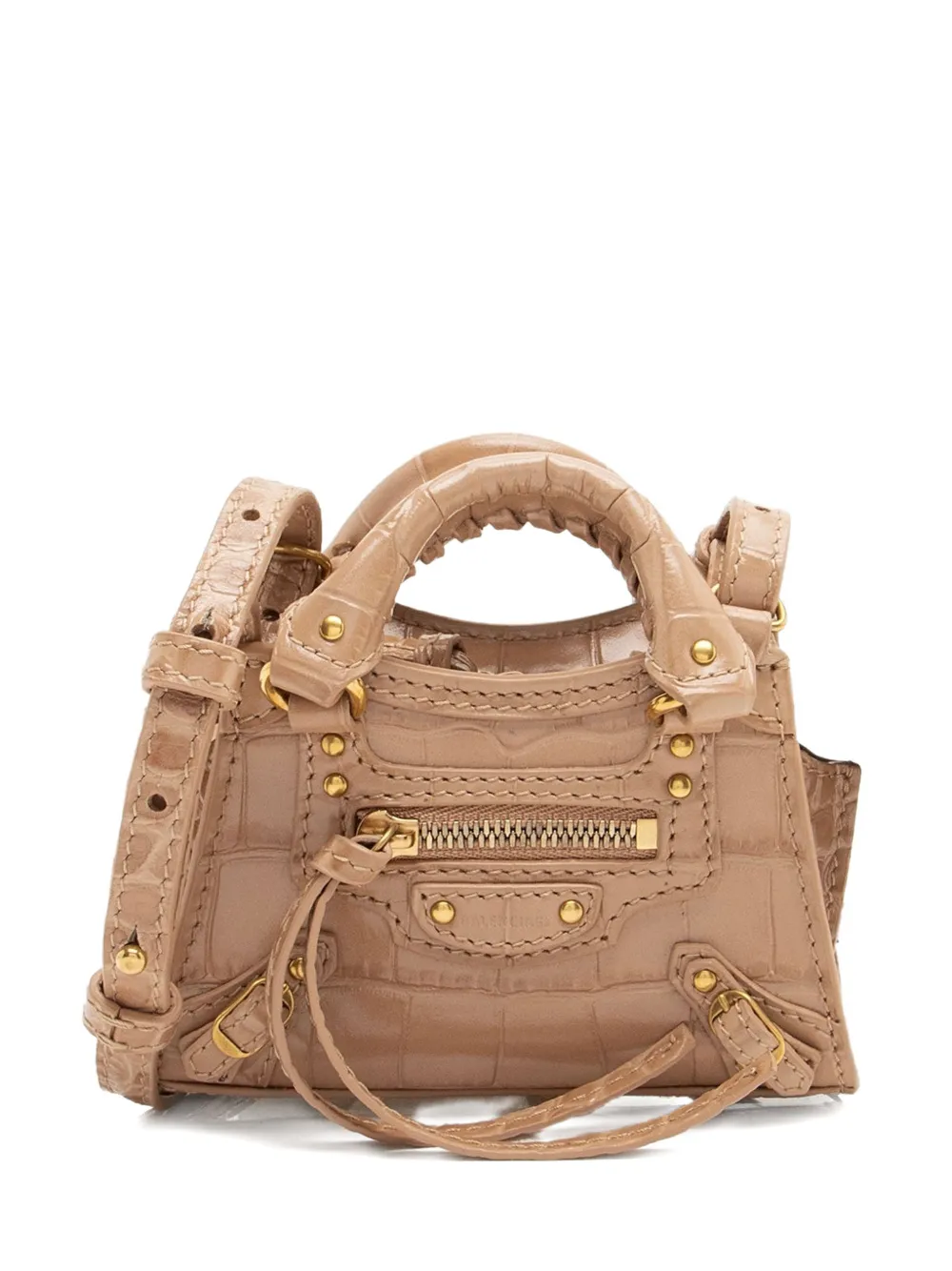 Balenciaga Pre-Owned 2021 Neo Classic City Super Nano croc-embossed tote bag - Toni neutri