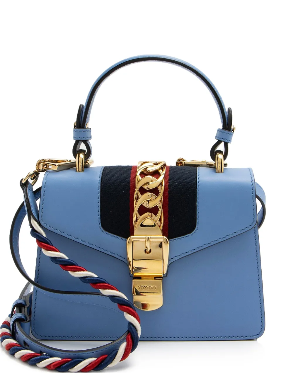 Gucci Pre-Owned mini Sylvie leather turn-lock tote bag - Blu