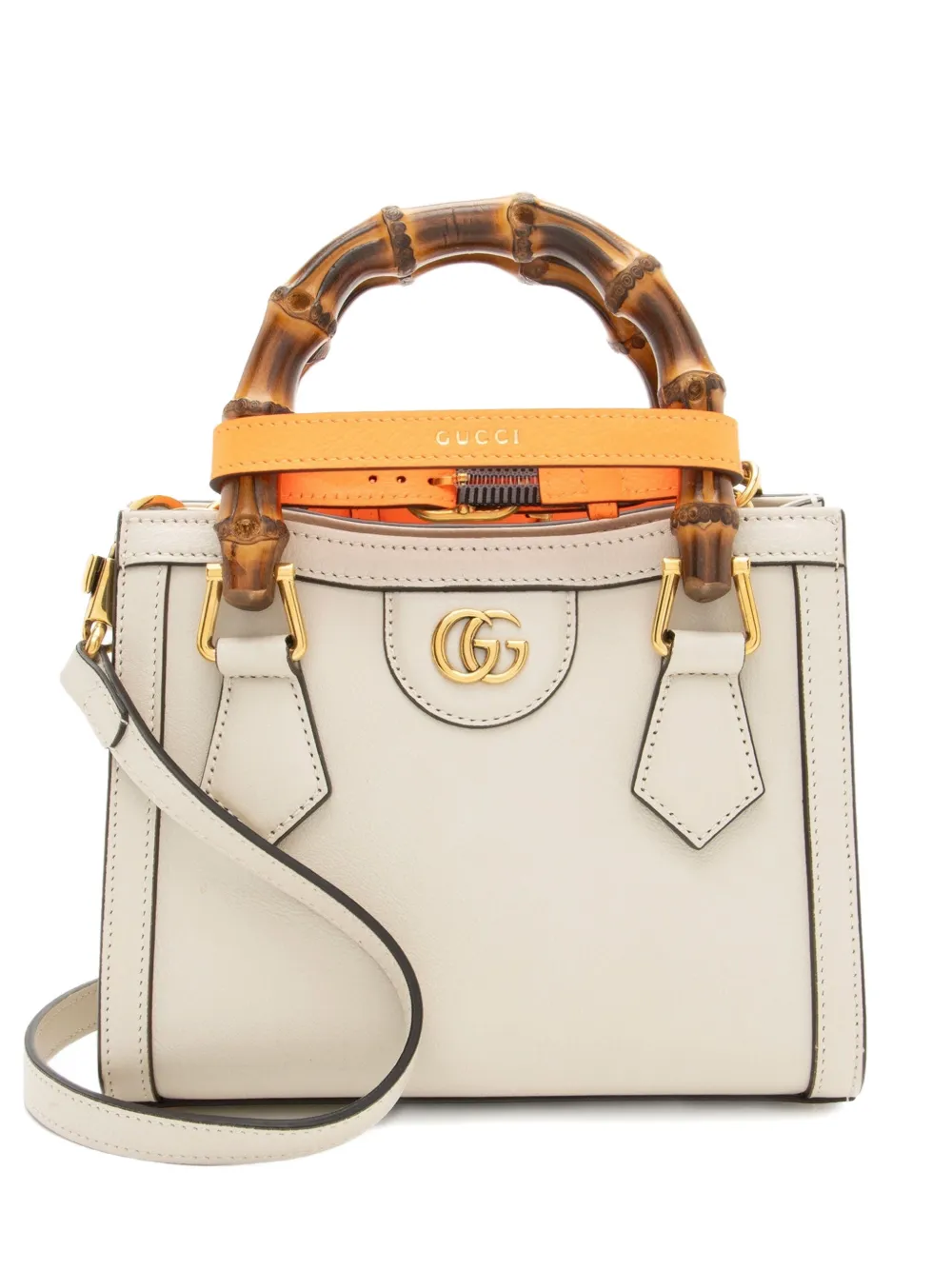 Gucci Pre-Owned 2022 bamboo handle cuir diana mini tote - Bianco