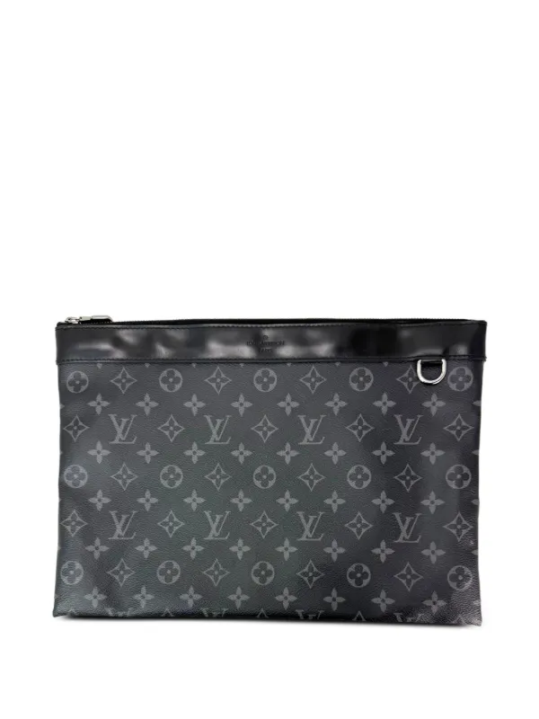 Louis Vuitton Pre-owned GM Discovery Monogram Zipper Pochette Clutch in Black