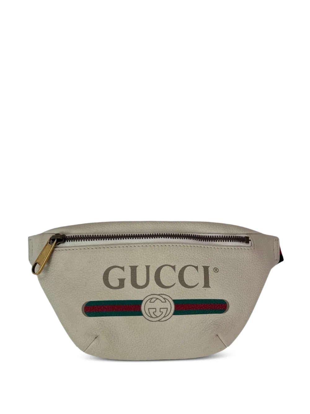 Gucci Pre-Owned Web logo leather belt bag - Bianco