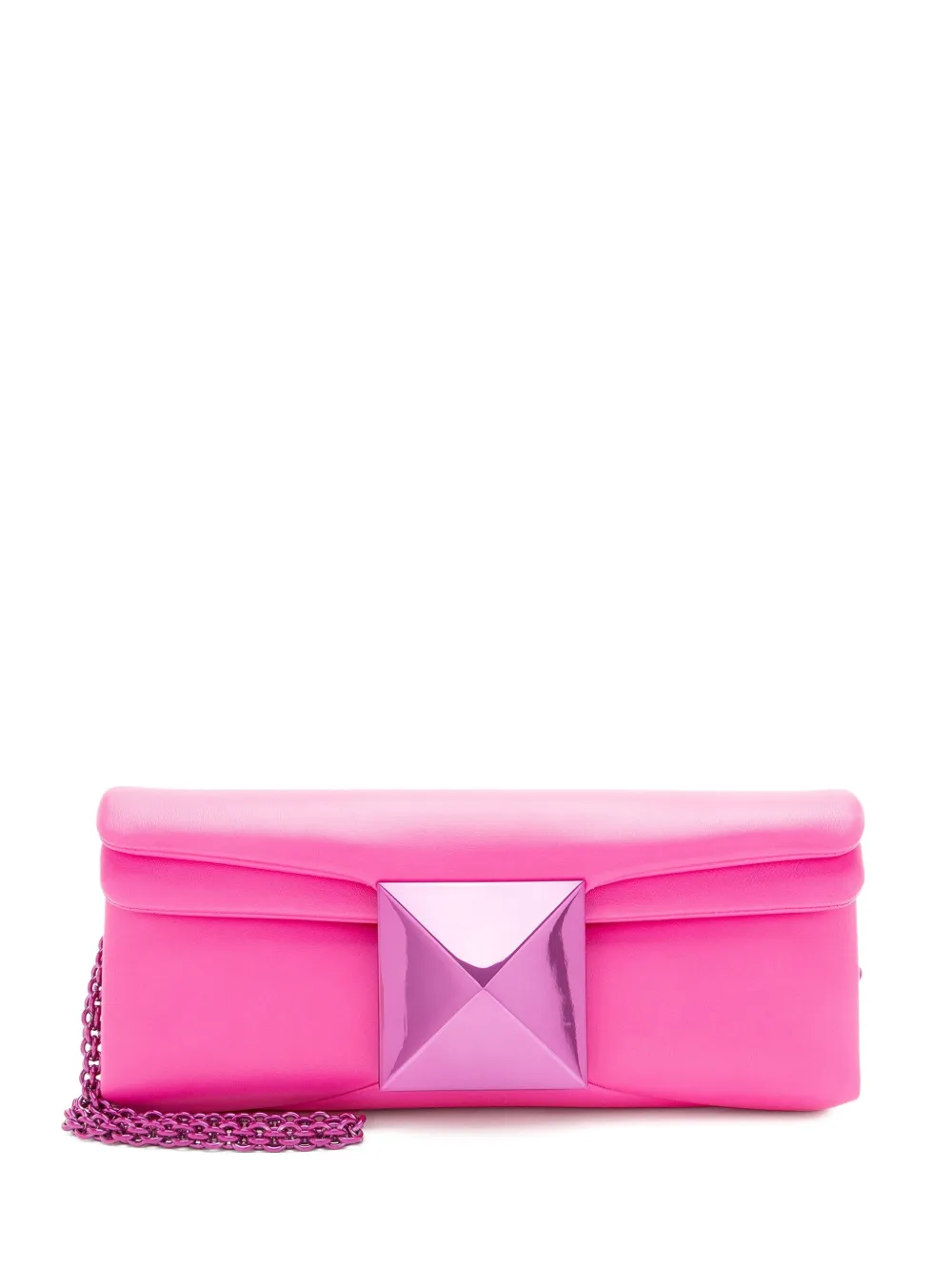 Valentino Garavani Pre-Owned One Stud lambskin clutch bag - Rosa
